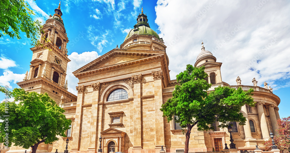 St.Stephen Basilica in Budapest at daytime.  Hungary.