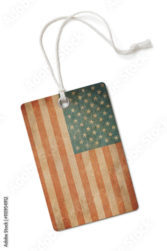 old paper cloth tag with US...