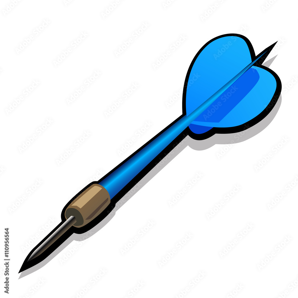 Blue dart for Darts. Icon on white background Blue dart for Darts. Icon on white background