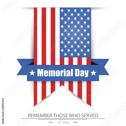 Memorial day, flag America, vector , isolated background