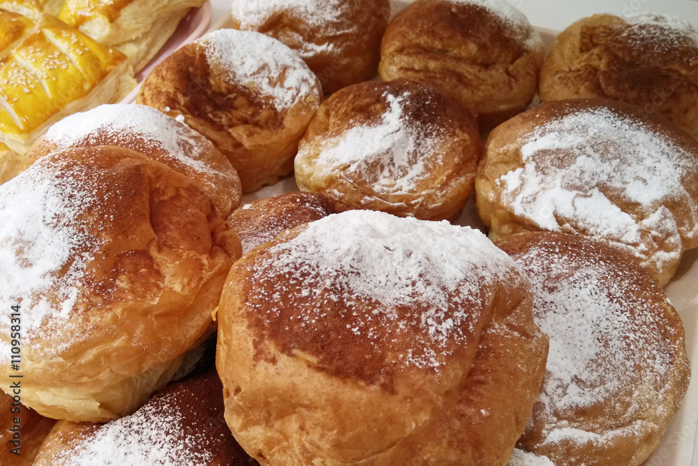 Bread with Icing sugar topping