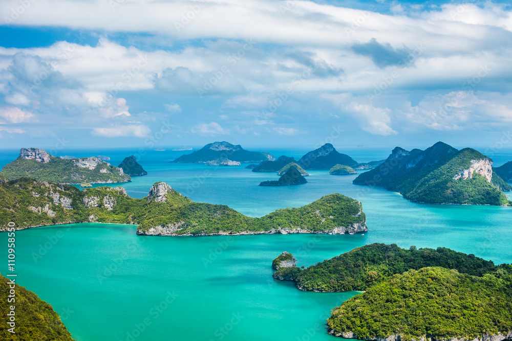 Tropical group of islands in Ang Thong National Marine Park.