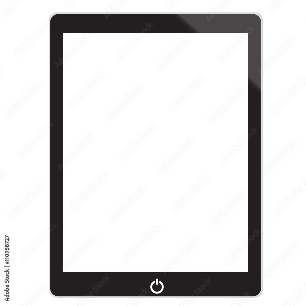 Black Tablet PC Vector illustration with blank screen Black Tablet PC Vector illustration with blank screen