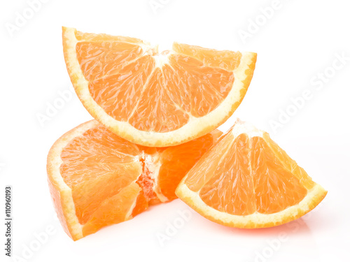 portions of orange on white