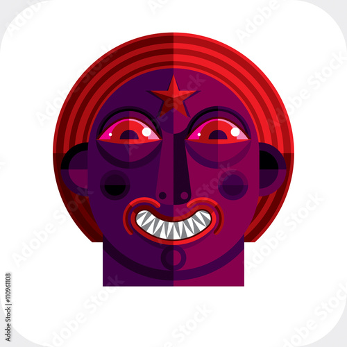 Vector illustration of bizarre modernistic avatar, cubism theme