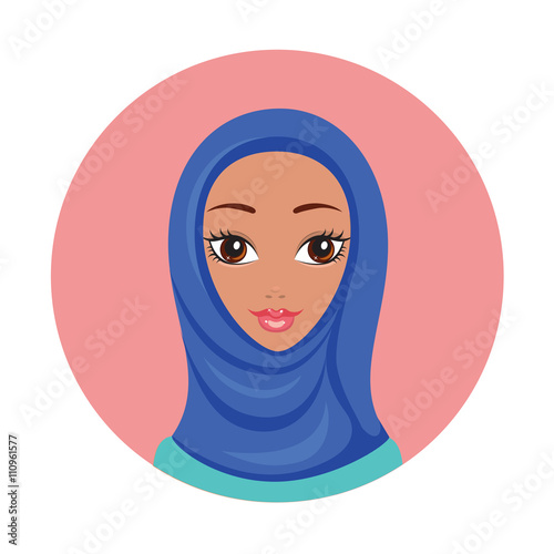 Beautiful young happy Muslim woman Girl portrait in hijab
