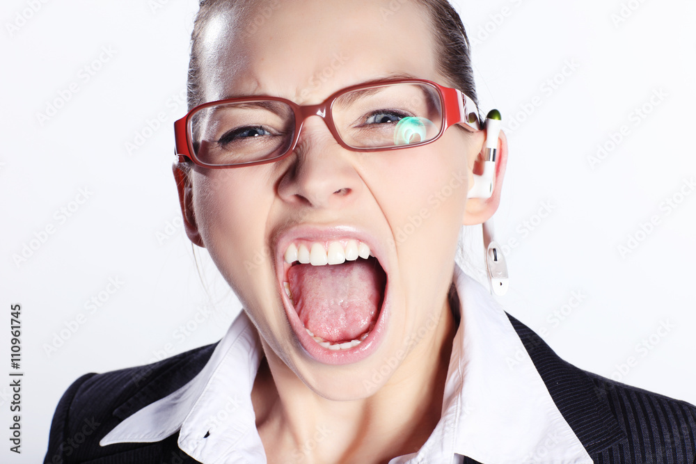 Portrait of a business lady in glasses Portrait of a business lady in glasses