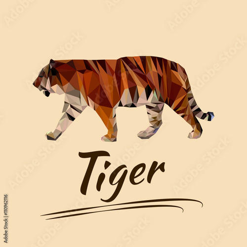 Fototapeta Naklejka Na Ścianę i Meble -  Lowpoly tiger
