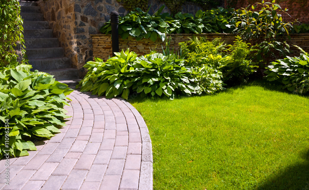 Obraz premium Garden path with grass