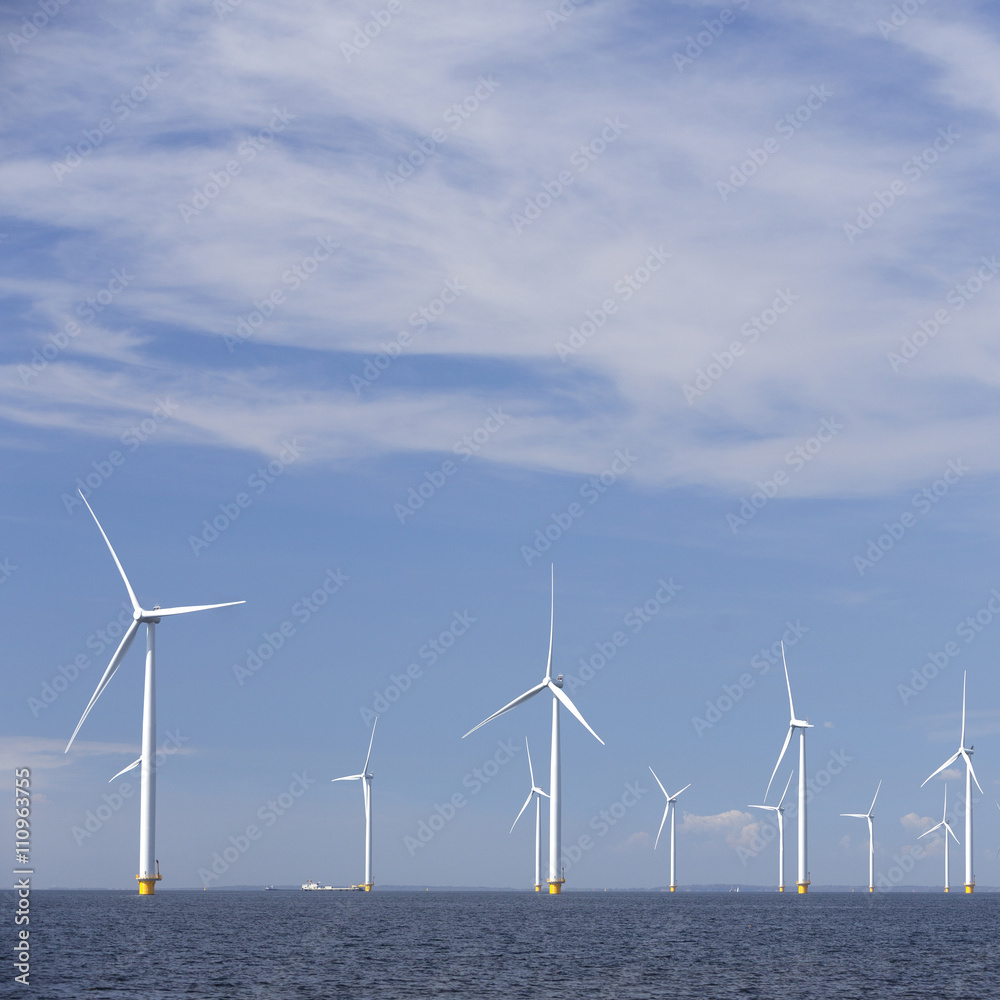 wind turbines in water of ijsselmeer off the coast of flevoland wind turbines in water of ijsselmeer off the coast of flevoland