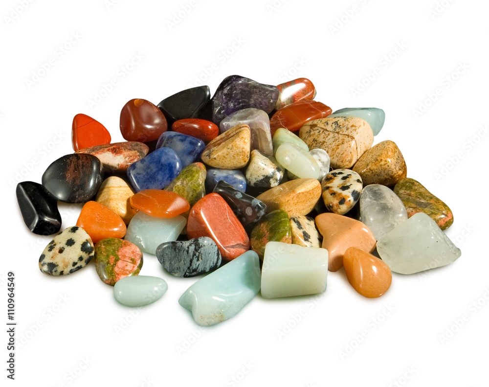 Isolated image of different stones closeup Isolated image of different stones closeup