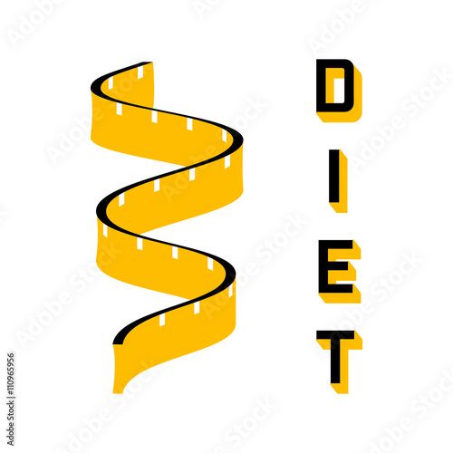 Diet - a symbol of a of a measuring tape.