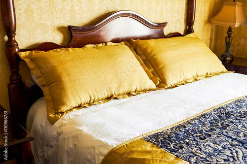Hotel Room Bed and Pillows