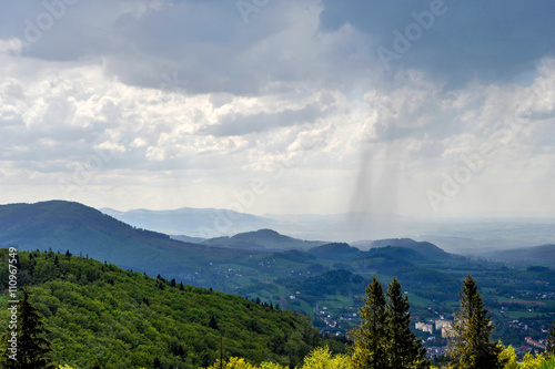 mountain landscape / mountain landscape with clouds after storm