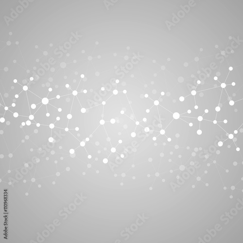 Structure molecule and communication Dna  atom  neurons. Science concept for your design. Connected lines with dots. Medical  technology  chemistry  science background. Vector illustration
