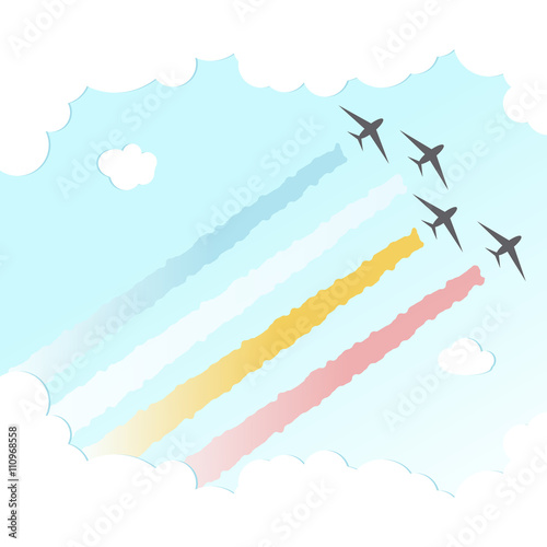 Parade Plane BackgroundJoy Peace Colourful Design Sky Vector Illustration