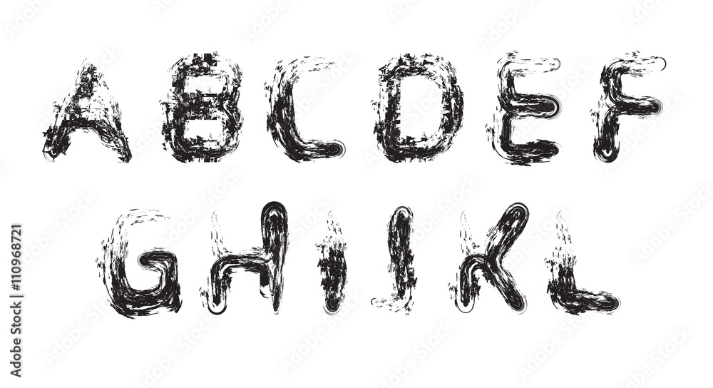 Set grunge alphabet. Vector element for your design Set grunge alphabet. Vector element for your design