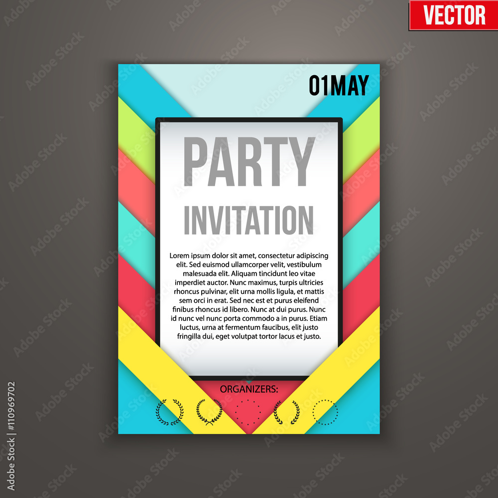 Fototapeta premium Design of template Invitation flyer or presentation. 