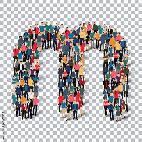 group  people  shape letter M vector Transparency