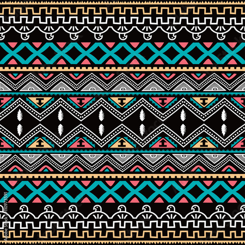 Wallpaper Mural color native ethnic seamless pattern Torontodigital.ca