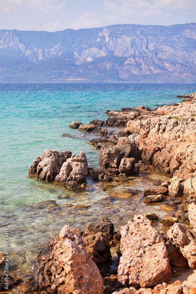 Coastal landscape on Cleopatra's island. Turkey Coastal landscape on Cleopatra's island. Turkey