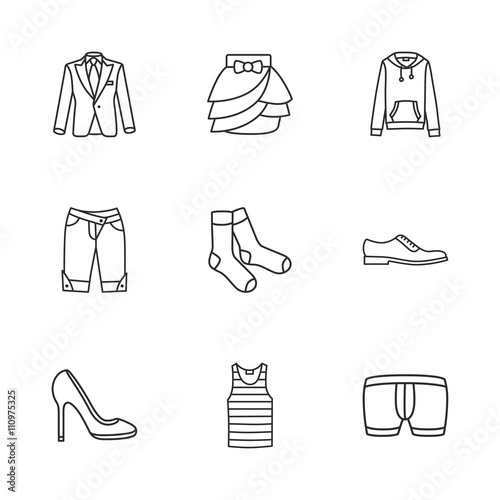 nine modern clothes icons