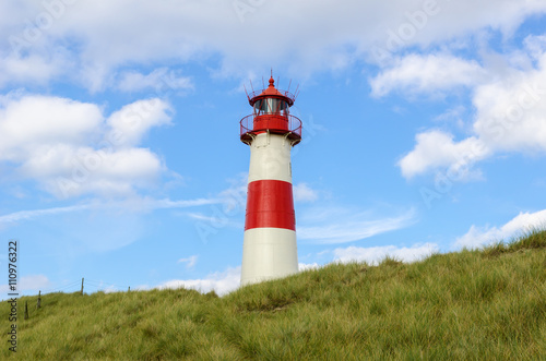 Lighthouse on the Dune Lighthouse List East on a dune of the island Sylt, Germany, North Sea