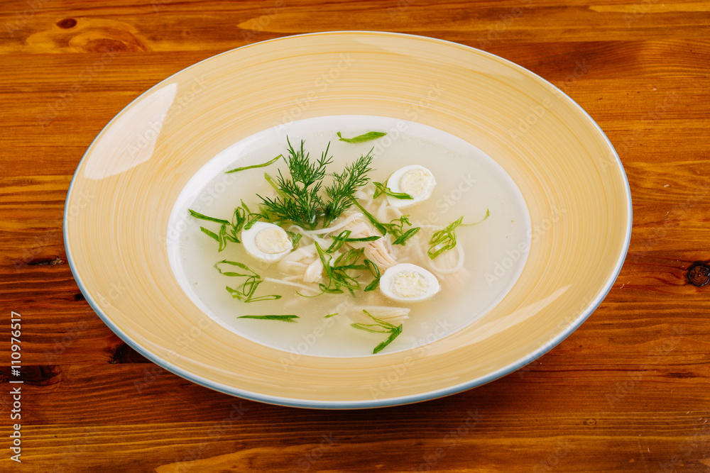 Chicken broth with egg Chicken broth with egg