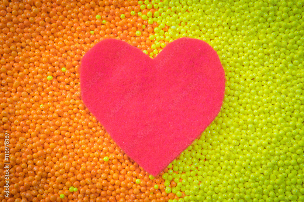 red heart in small beads red heart in small beads