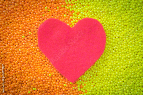 red heart in small beads 
