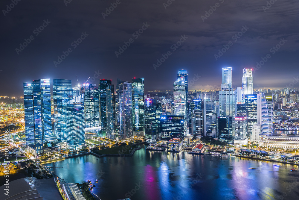 Skyline at night, Singapore Skyline at night, Singapore
