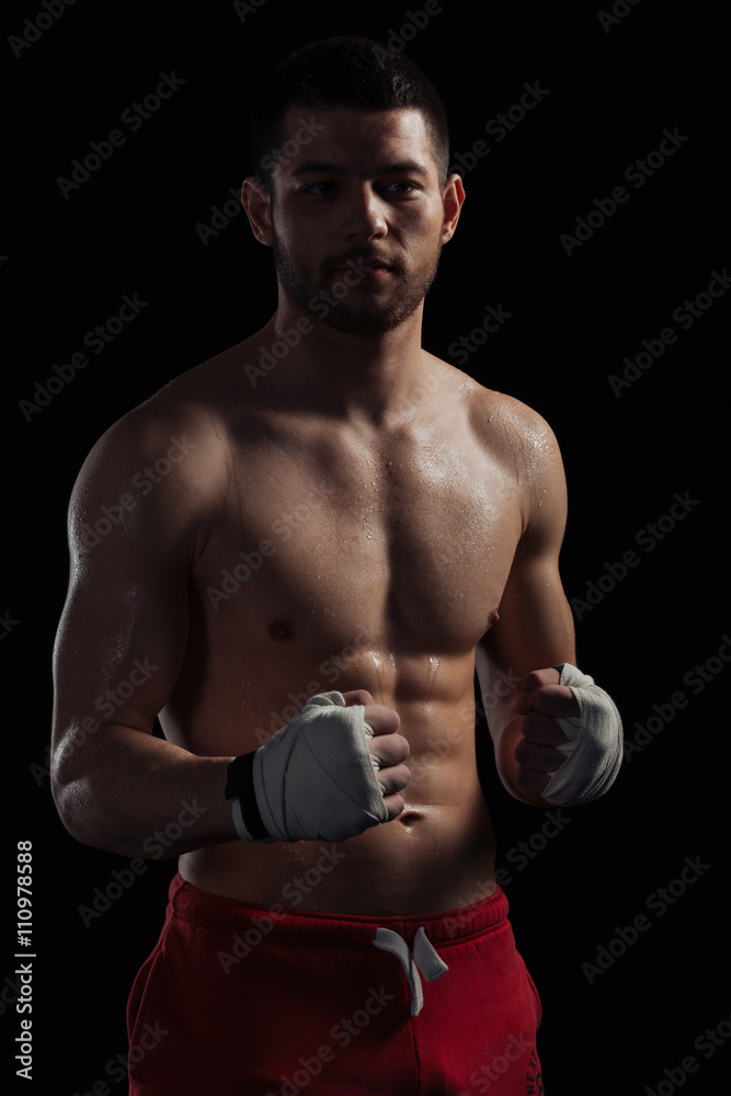 Handsome male boxer