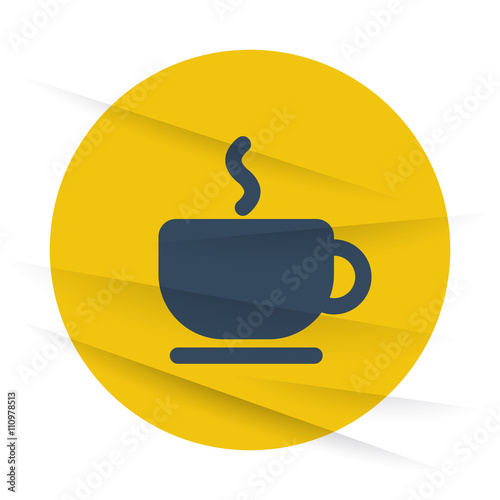Dark Coffee icon label on wrinkled paper