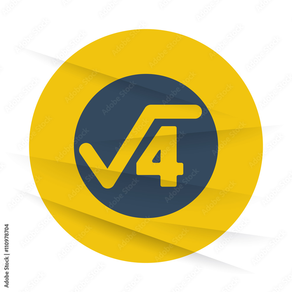 Dark Square Root icon label on wrinkled paper Dark Square Root icon label on wrinkled paper