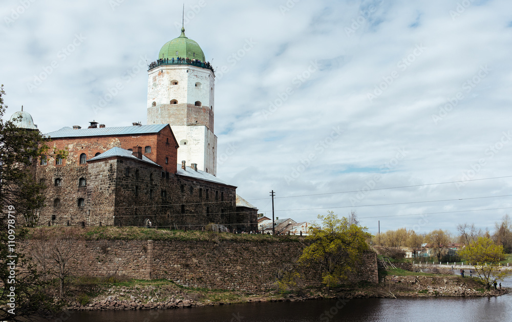 Old Swedish castle in the Gulf of Finland in Vyborg city, Russia.