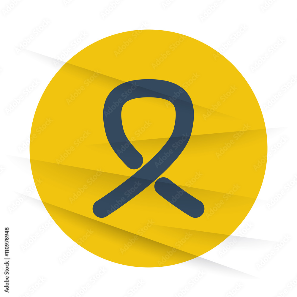 Dark Awareness Ribbon icon label on wrinkled paper