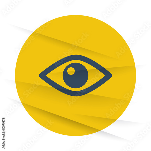 Dark Eye icon label on wrinkled paper