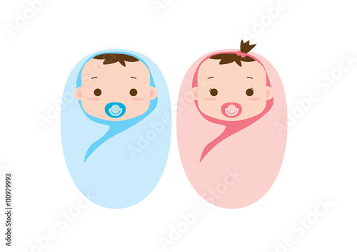 Family illustration _ baby swaddle