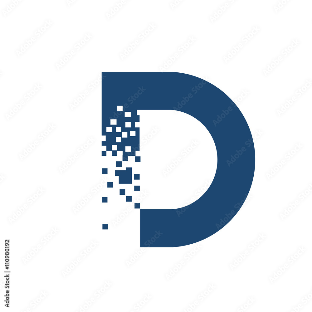 creative letter D logo, letter D technology, letter D concept ...