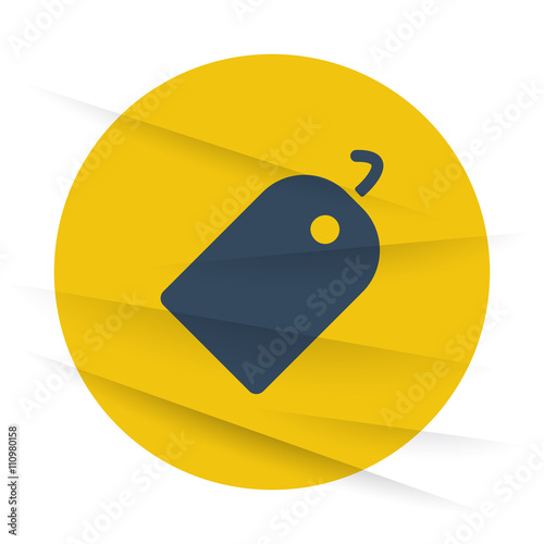 Dark Tag icon label on wrinkled paper