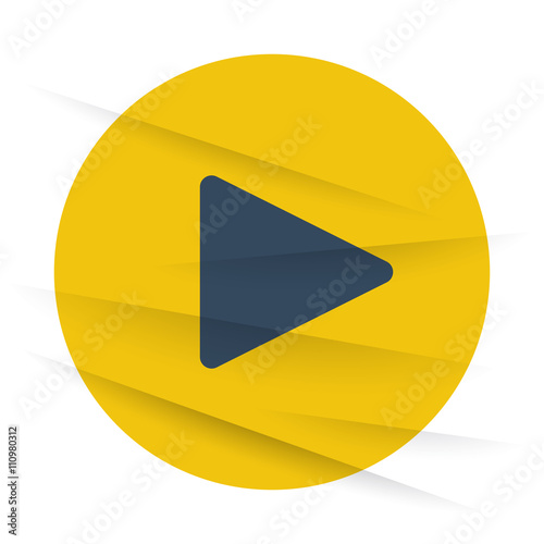Free Download Dark Play icon label on wrinkled paper - GFXLoad