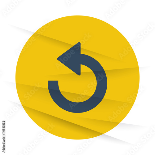 Dark Undo icon label on wrinkled paper