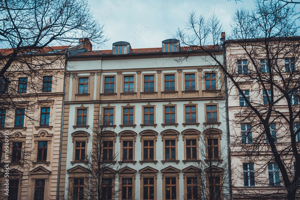 beautiful apartment facade at berlin