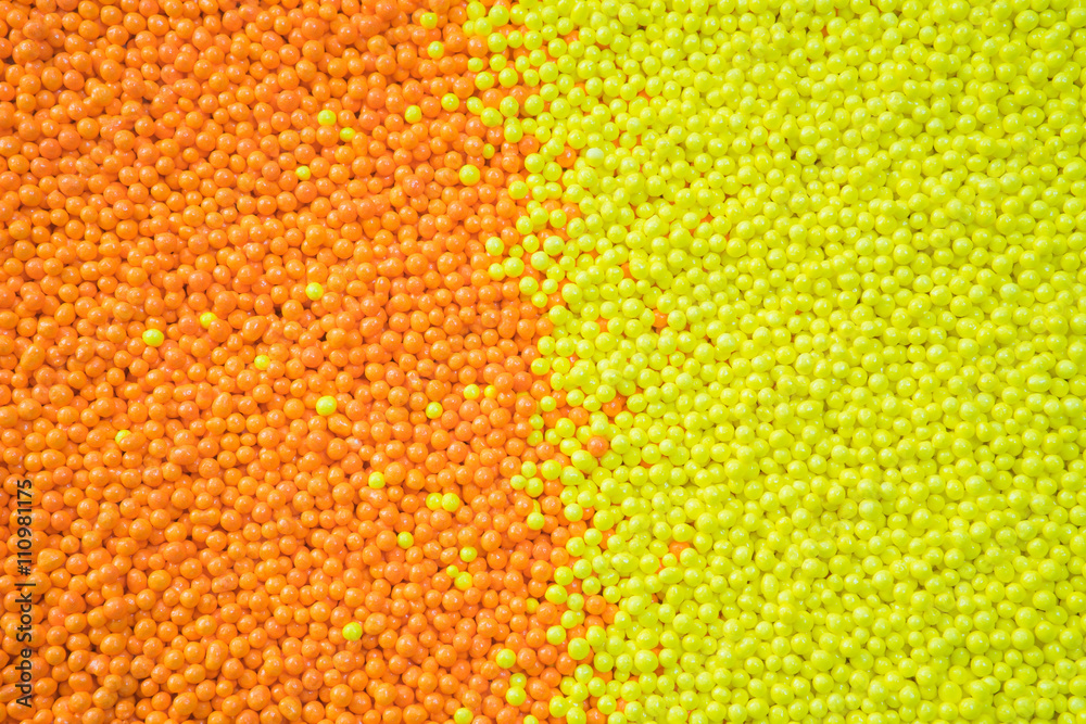 small yellow and orange beads