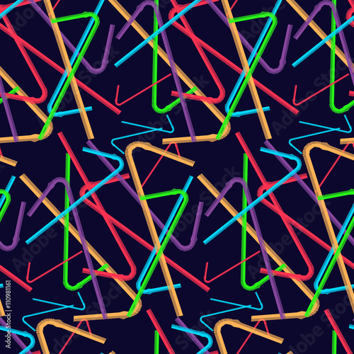 seamless pattern colored tubules on a dark blue background in flat design style. Vector illustration.