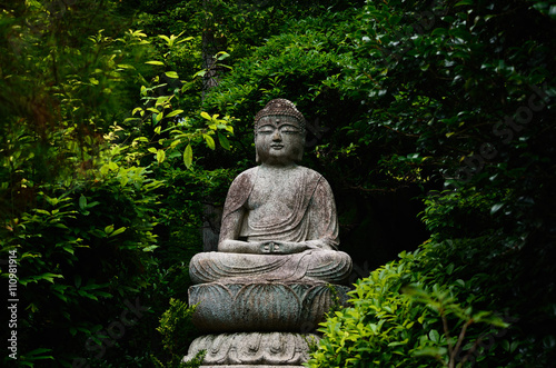                            a stone image of the Buddha of Ryouanji temple  Kyoto Japan.