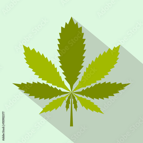 Marijuana leaf icon, flat style