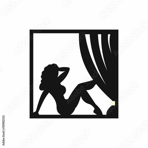 Photography Woman in the window icon, simple style