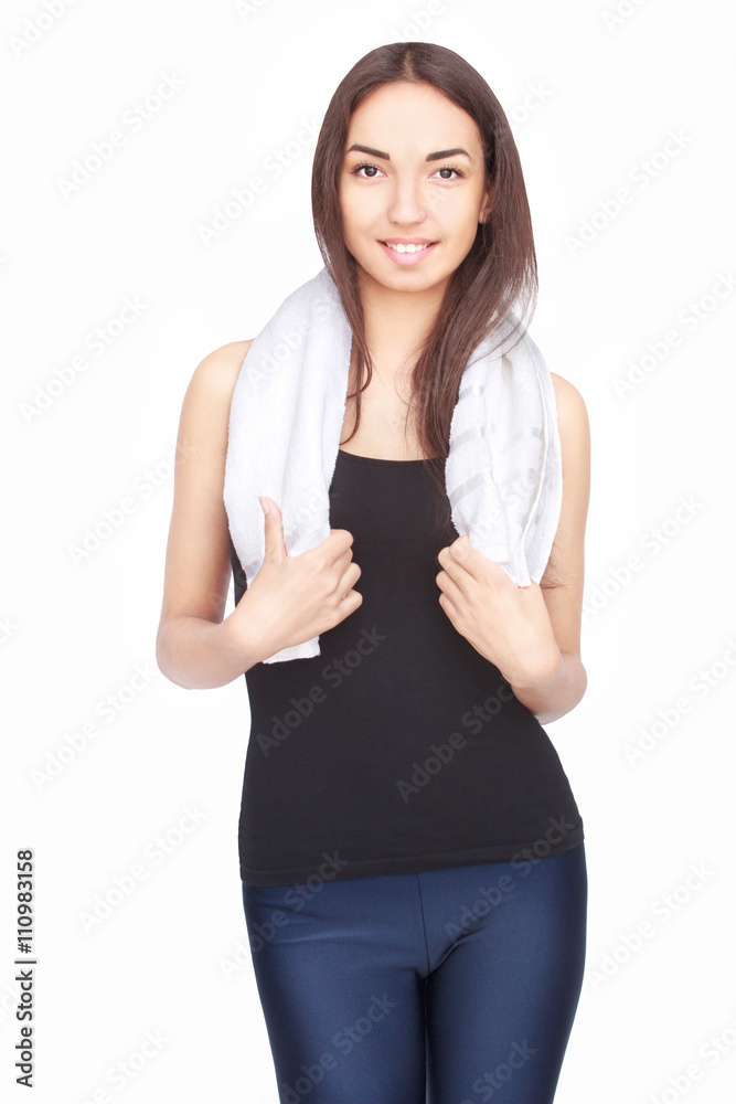 Portrait of smiling fitness young woman Portrait of smiling fitness young woman