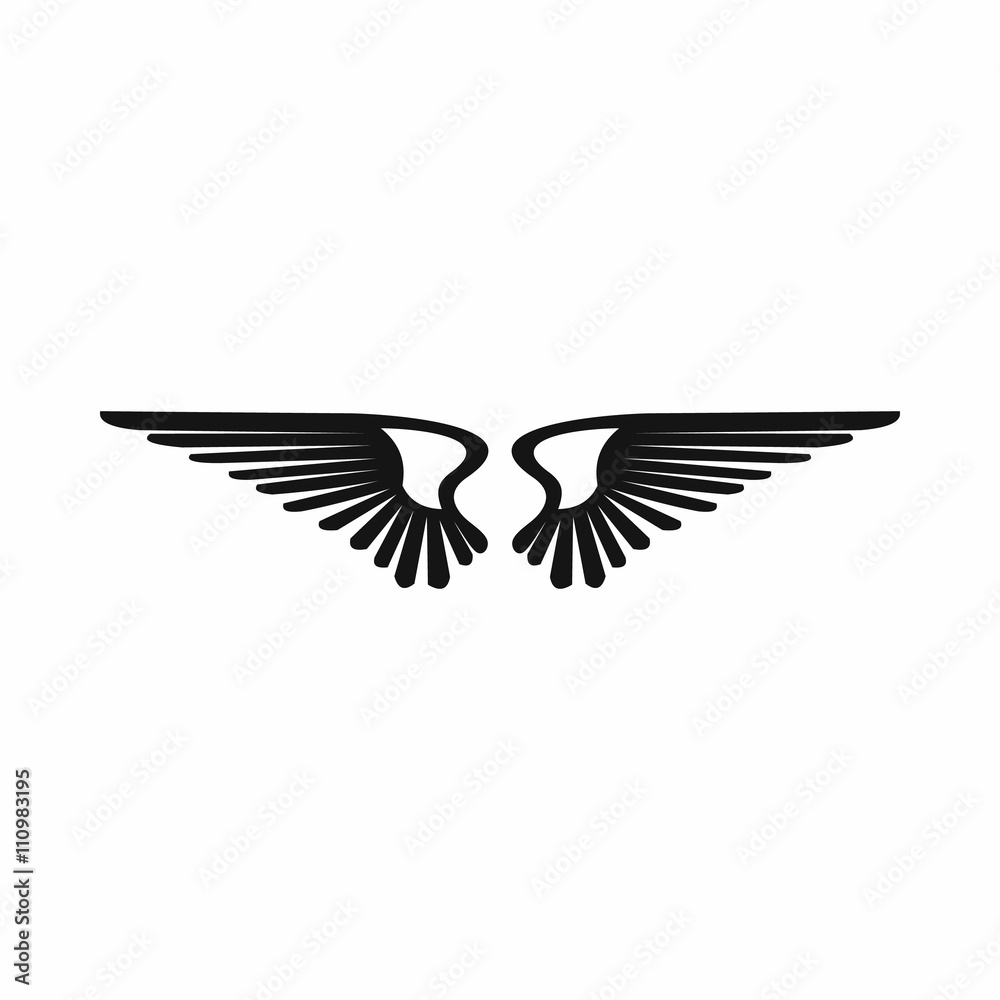 Naklejka premium Wings icon in simple style